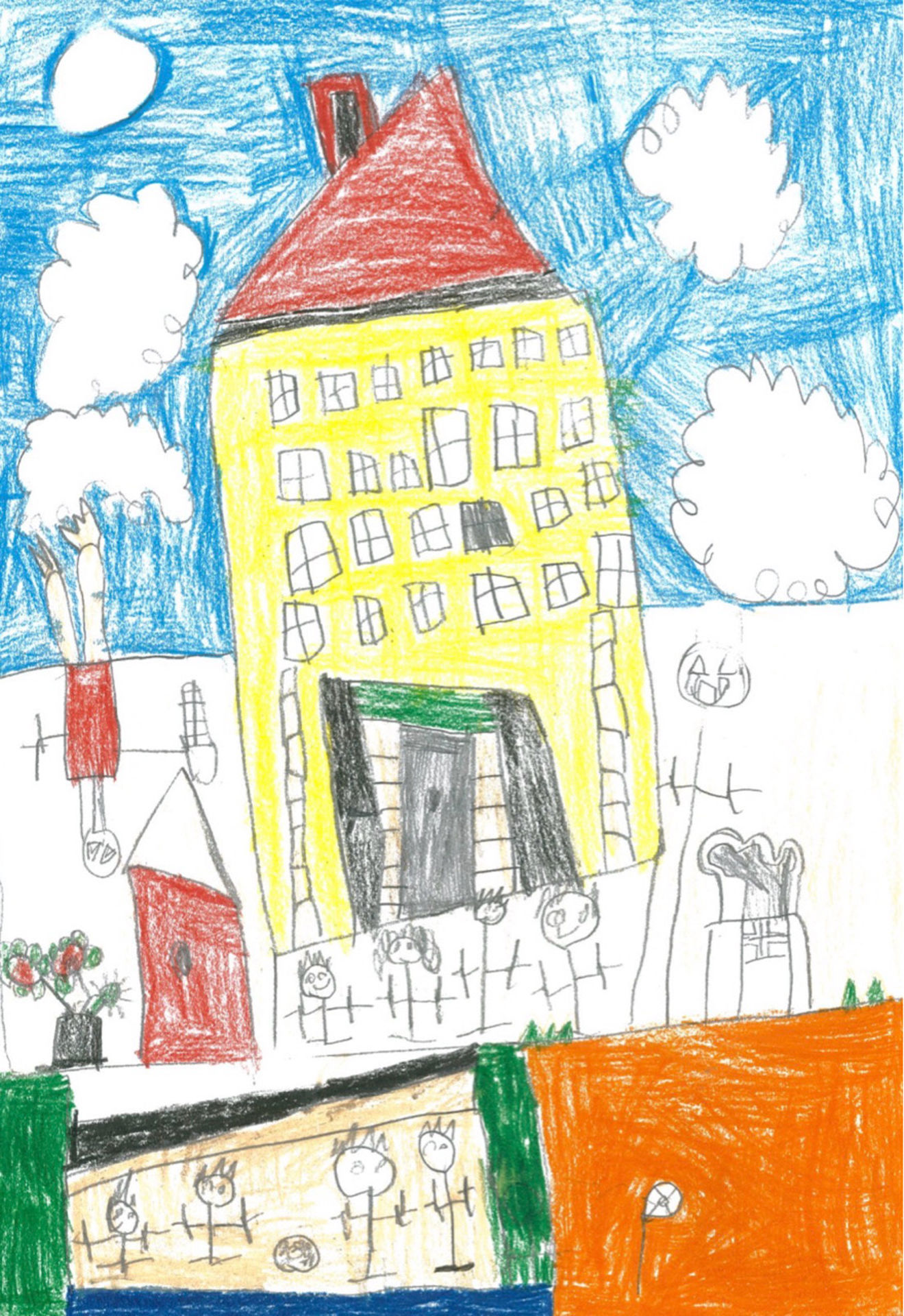 Bygdøy skole tegnet av Julian i 1a