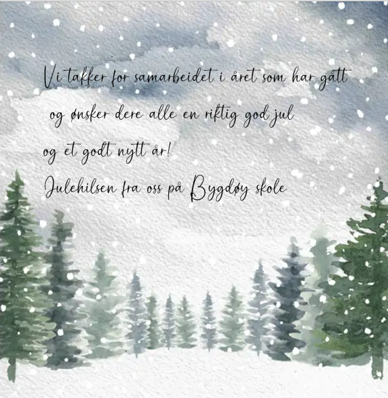 en gruppe trær i et snødekt område